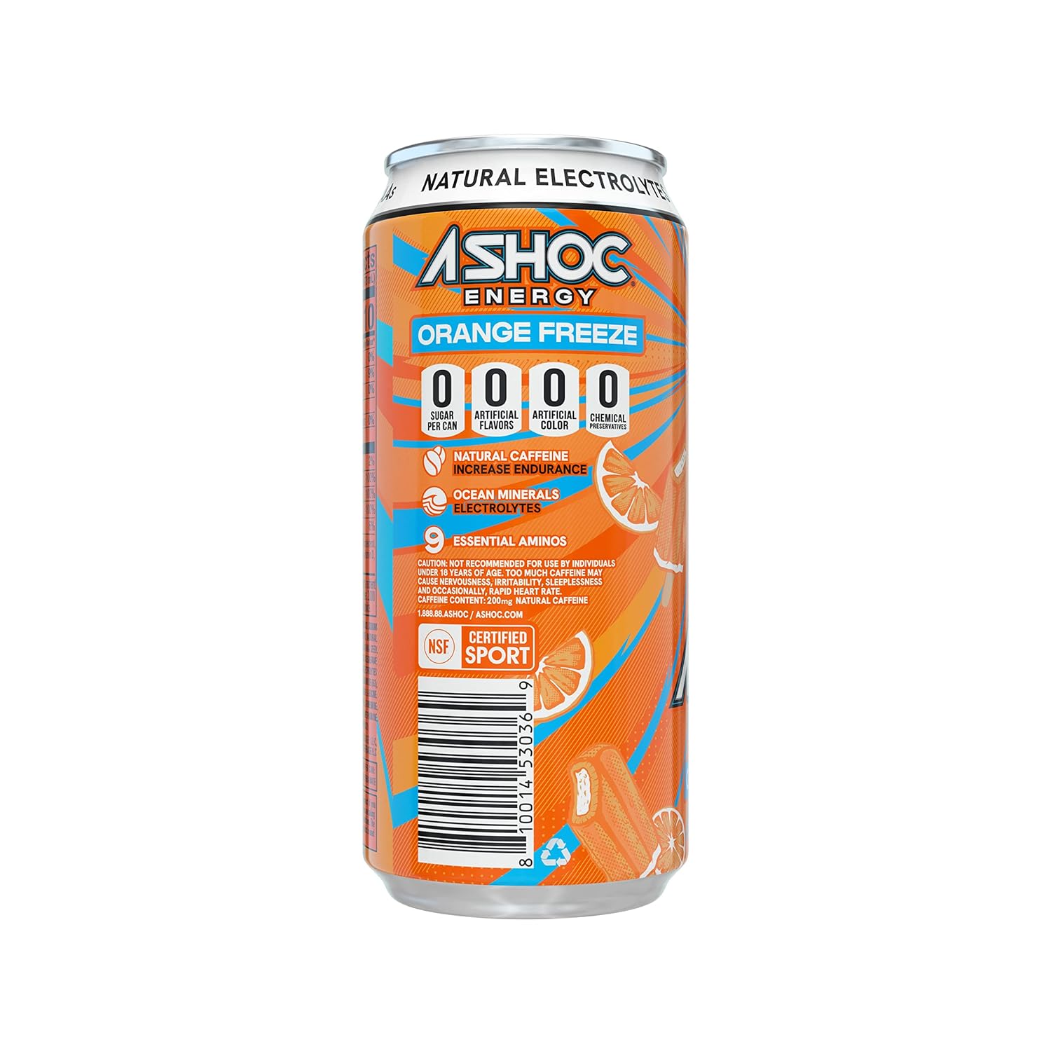 A SHOC Performance Energy Drink, Blue Raspberry, 16 Ounce Can, Natural Energy Blend, BCAAs, Ocean Mineral Electrolytes, and No Chemical Preservatives, 12-pack - Image 7